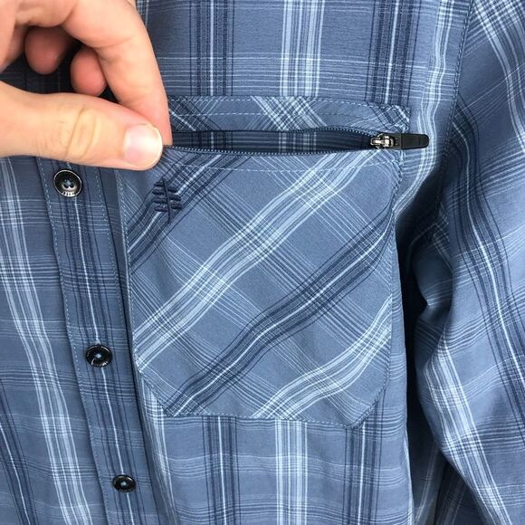 Royal Robbins Blue Plaid Long Sleeve Men's Sz Small - Picture 4 of 11